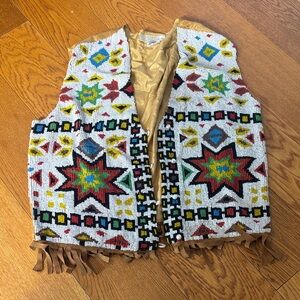 Vintage Other Destination Aztec Hand beaded Vest